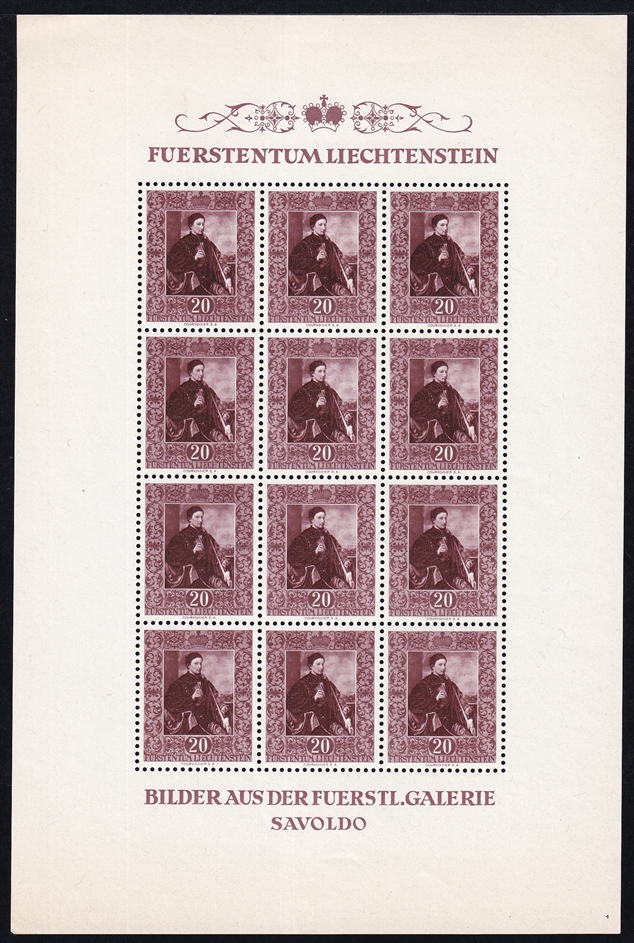 Liechtenstein 1952 Bogensatz Mi. Nr. 306 bis 308 - postfrisch ** – Bild 2
