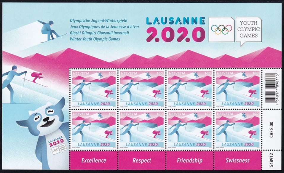 Schweiz 2020 "Olympische Jugend-Winterspiele" Kleinbogen postfrisch