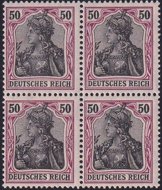 Deutschland, Deutsches Reich, Nr.91 IIy, 50 Pfg., Kriegsdruck
