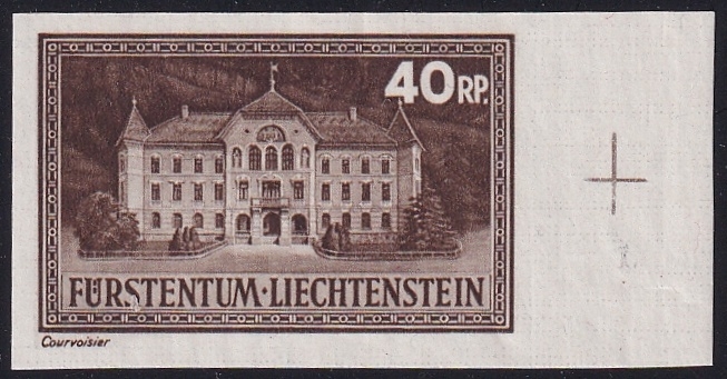 Liechtenstein 1934 Mi. Nr. 134 U ungezähnt postfrisch ** Bogenrand rechts mit Markierung