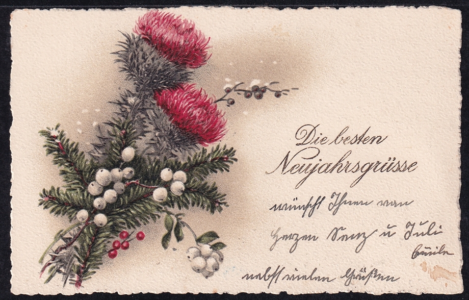Liechtenstein, Freimarken, Nr.50A auf Neujahrskarte nach Balzers – Bild 2