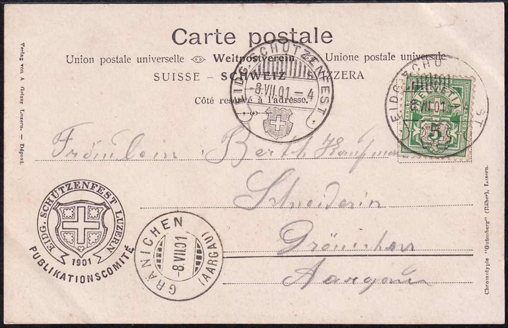 Lithokarten, Eidg.Schützenfest Luzern 1901 – Bild 2
