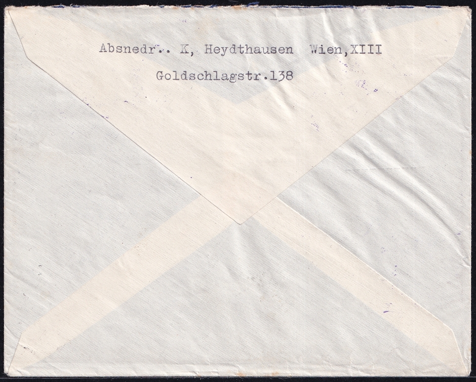 Österreich Ostmark Flugpost 1938 ANK Nr. 610 auf Brief mit Sonderstempel WIEN – Bild 2