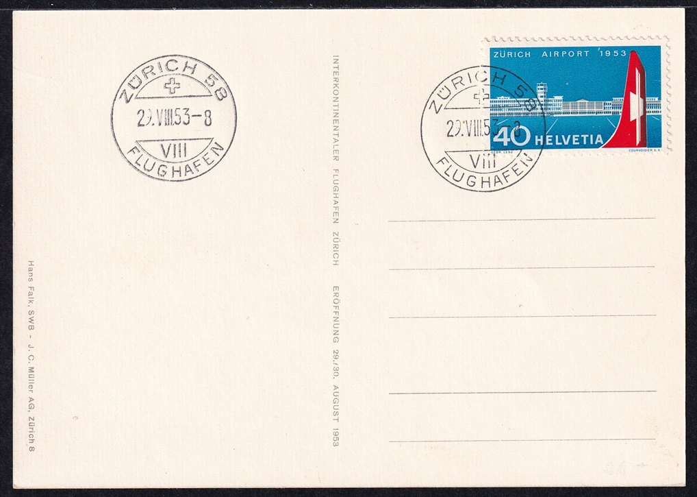 Schweiz, FDC, Freimarken, Nr.313, Sonderkarte, ET ZÜRICH FLUGHAFEN