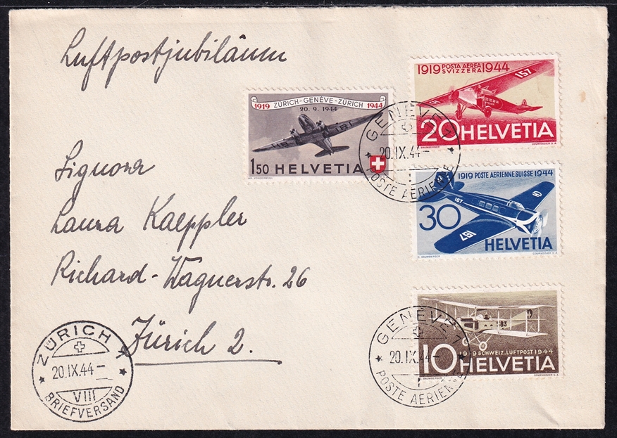 Schweiz, Sonderflüge, Pro Aero, SF44.1m, Genf-Zürich