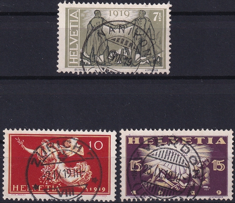 Schweiz, Freimarken, Friedensmarken, 143-145, komplette Serie, 3 Werte, sauber gestempelt