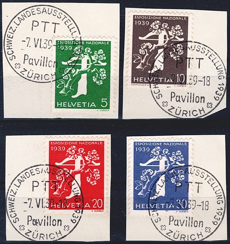 Schweiz, Freimarken, Landesausstellung Zürich 1939, Nr.236z-239, komplette Serie, sauber gestempelt
