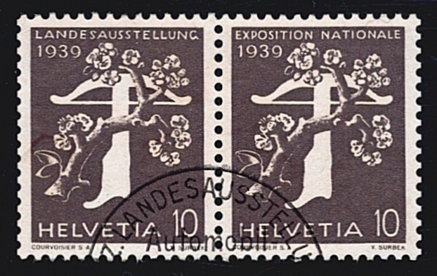 Schweiz, Freimarken, Zusammendrucke, Landi 1939, Nr.Z26d, sauber gestempelt