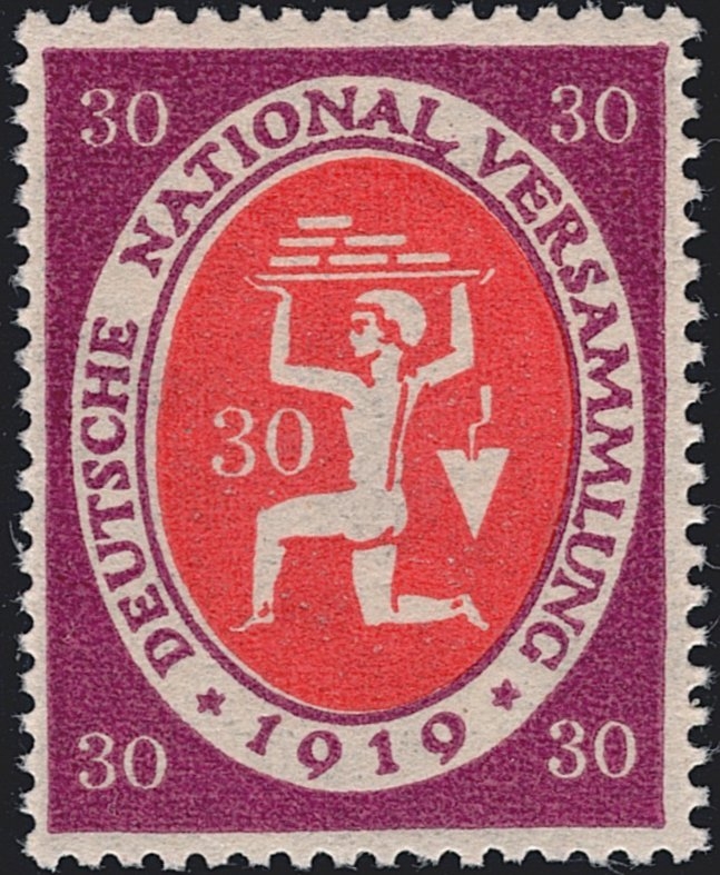 Deutschland, Deutsches Reich, Nr.110a, 30Pfg. dunkelgraulila, Nationalversammlung, signiert