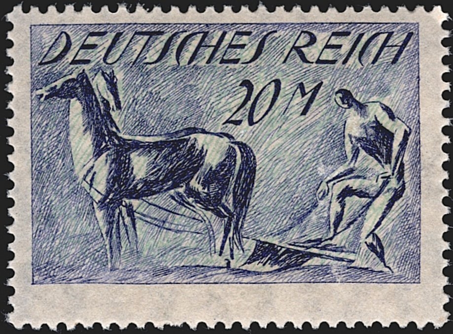 Deutschland, Deutsches Reich, Nr.176b, 20M. schwarzviolettblau, signiert