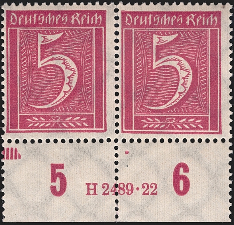 Deutschland, Deutsches Reich, Nr.177 HAN, 5Pfg. lilakarmin