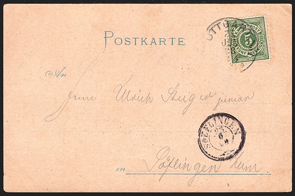 Deutschland, Lithographien, Gruss aus BERG, 2 Bilder, 1898 – Bild 2