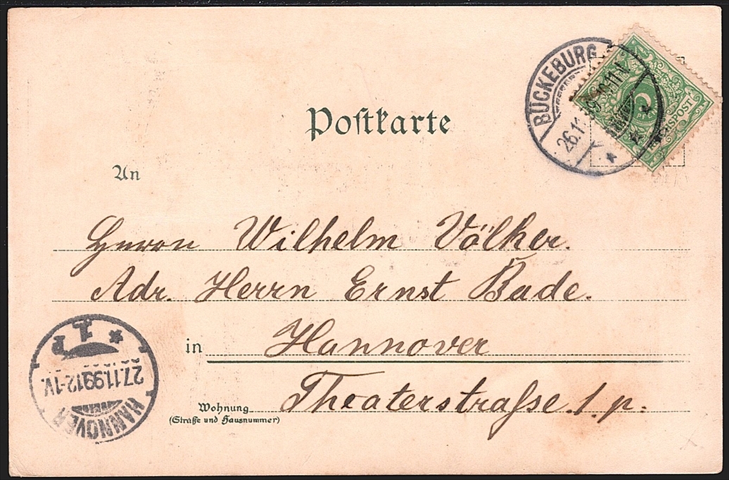 Deutschland, Lithographien, Gruss aus BÜCKEBURG, 5 Bilder, 1899 – Bild 2