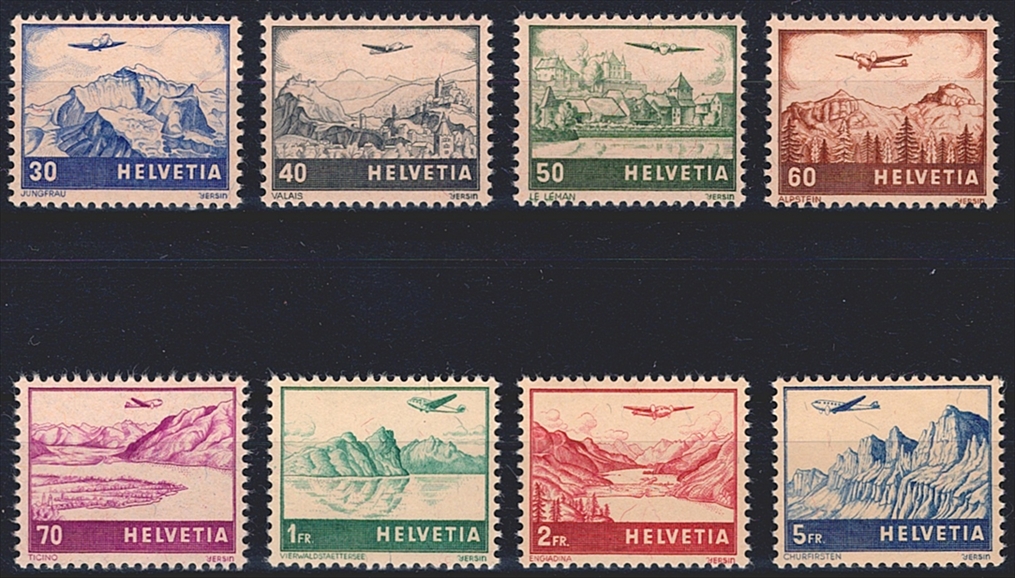 Schweiz Flugpost 1941 Serie SBK Nr. F27 bis F34 postfrisch **