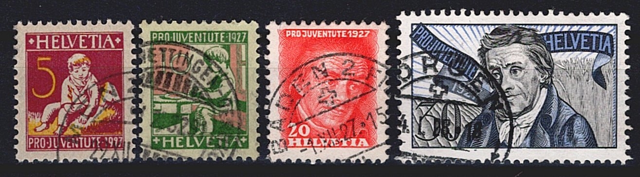 Schweiz, Pro Juventute, Nr.41-44, Pestalozzi, komplette Serie, sauber gestempelt