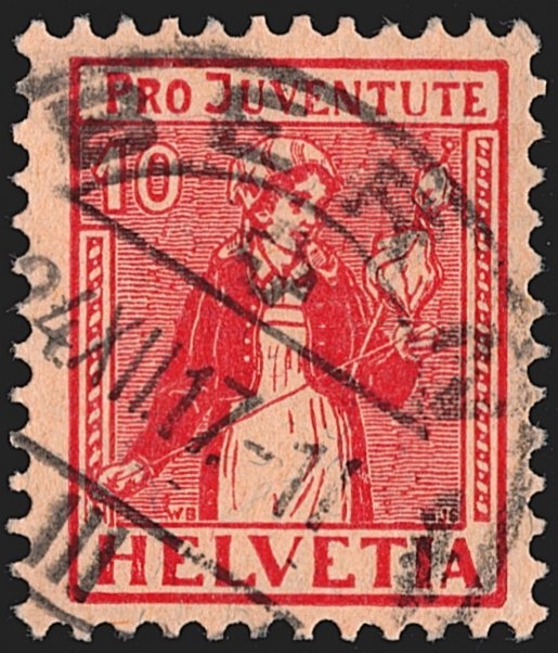 Schweiz, Pro Juventute, Nr.9, 10Rp. Tessinerin, sauber gestempelt BERN