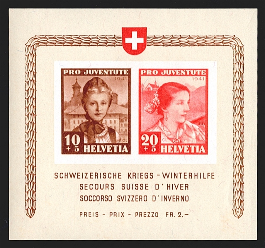 Schweiz, Pro Juventute, Nr.98I/99I, Kriegswinterhilfeblock