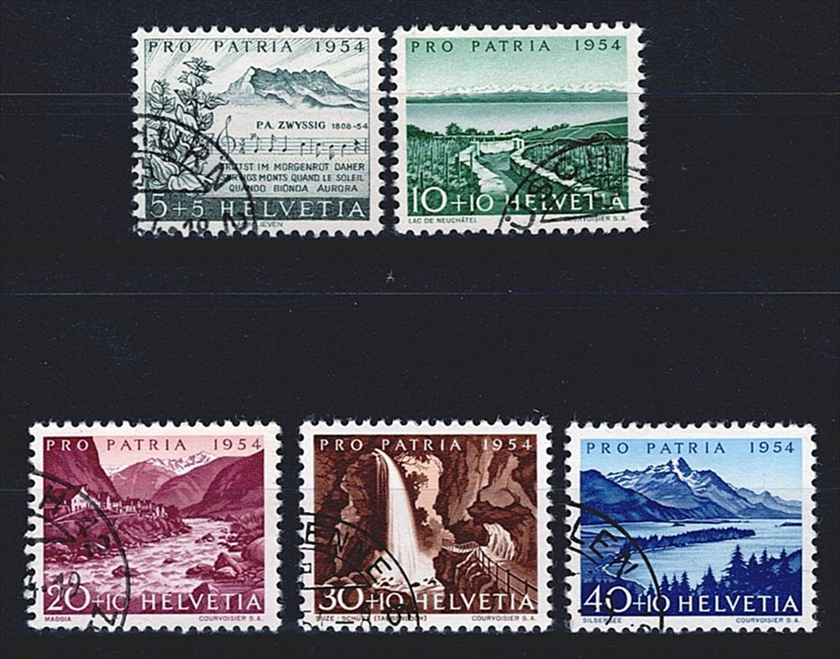 Schweiz, Pro Patria, Landschaften, Nr.66-70, komplette Serie, sauber gestempelt