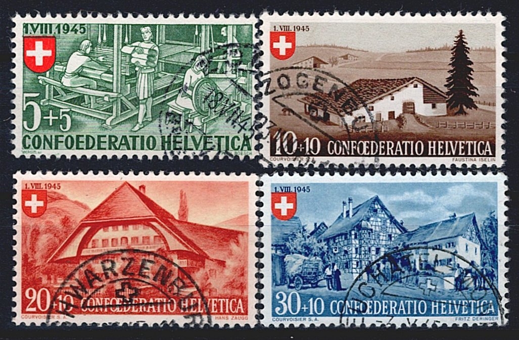 Schweiz, Pro Patria, Landschaftsbilder, Nr.26-29, komplette Serie, sauber gestempelt