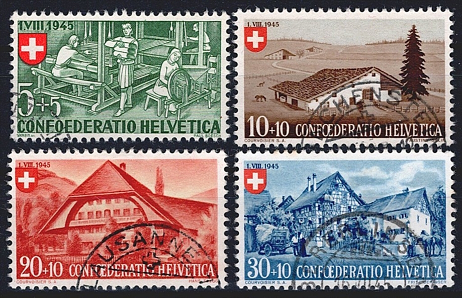 Schweiz, Pro Patria, Landschaftsbilder, Nr.26-29, komplette Serie, sauber gestempelt