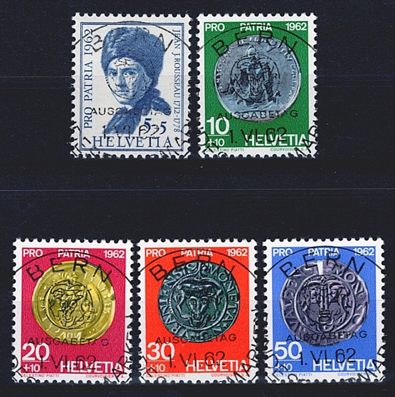 Schweiz, Pro Patria, Münzen, Nr.108-112, komplette Serie, ET Vollstempel BERN