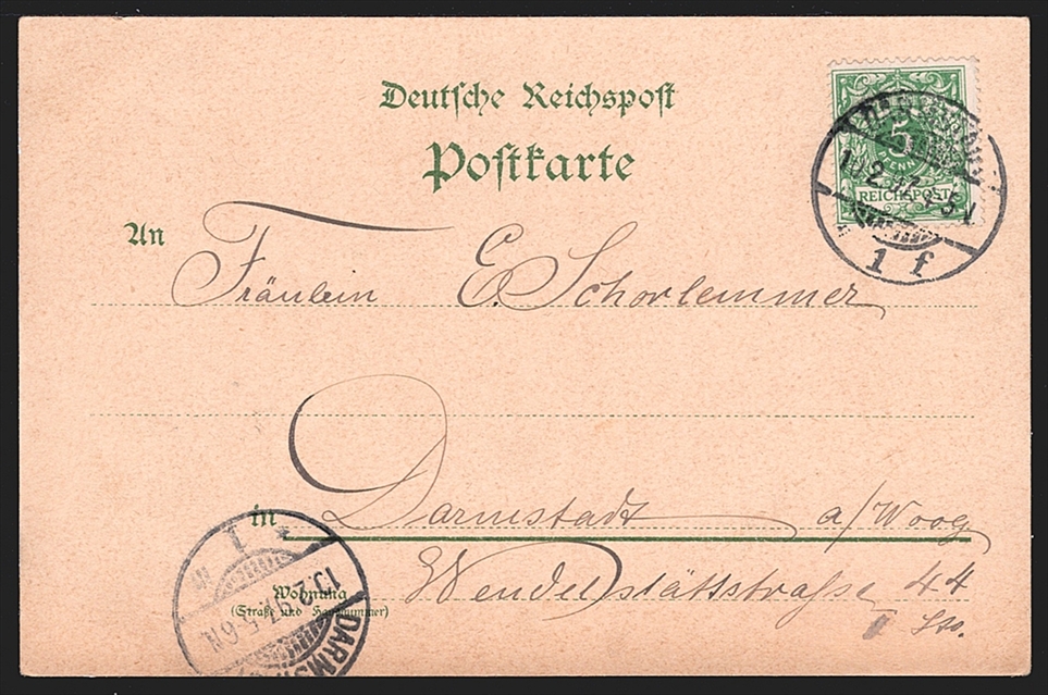 Deutschland, Lithographien, Gruss aus DARMSTADT, 4 Bilder, 1897, minim Tippex – Bild 2