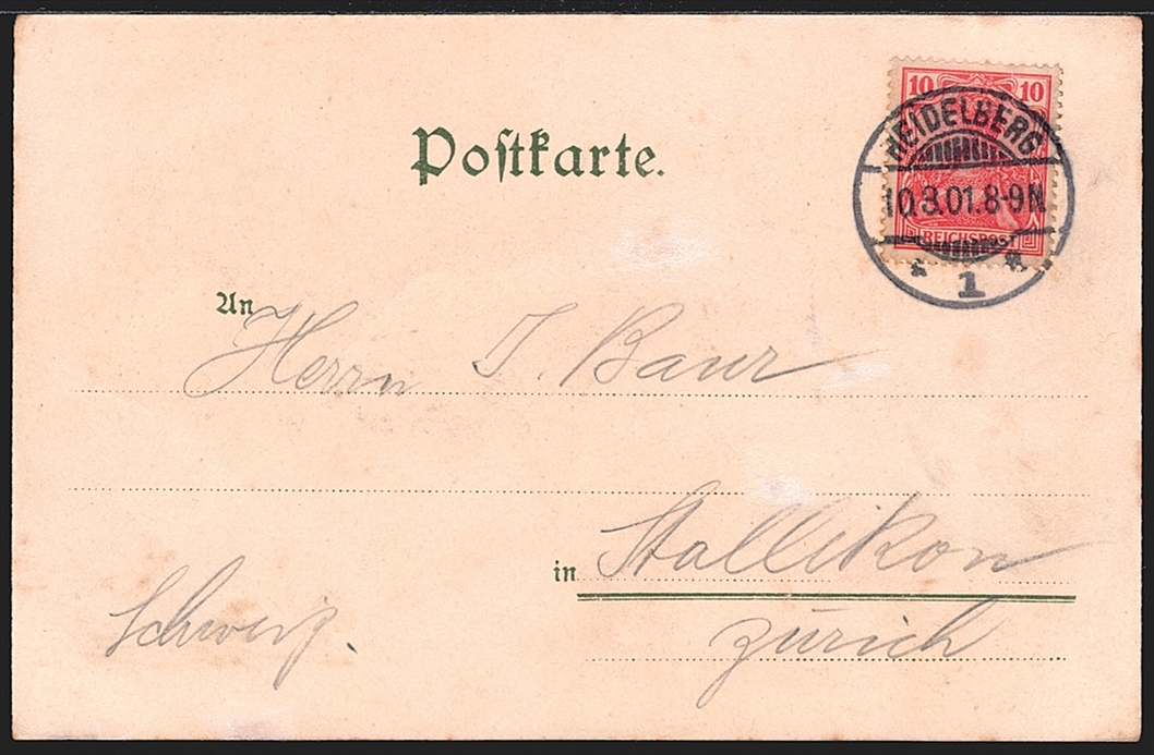 Deutschland, Lithographien, Gruss aus HEIDELBERG, 2 Bilder, 1901 – Bild 2
