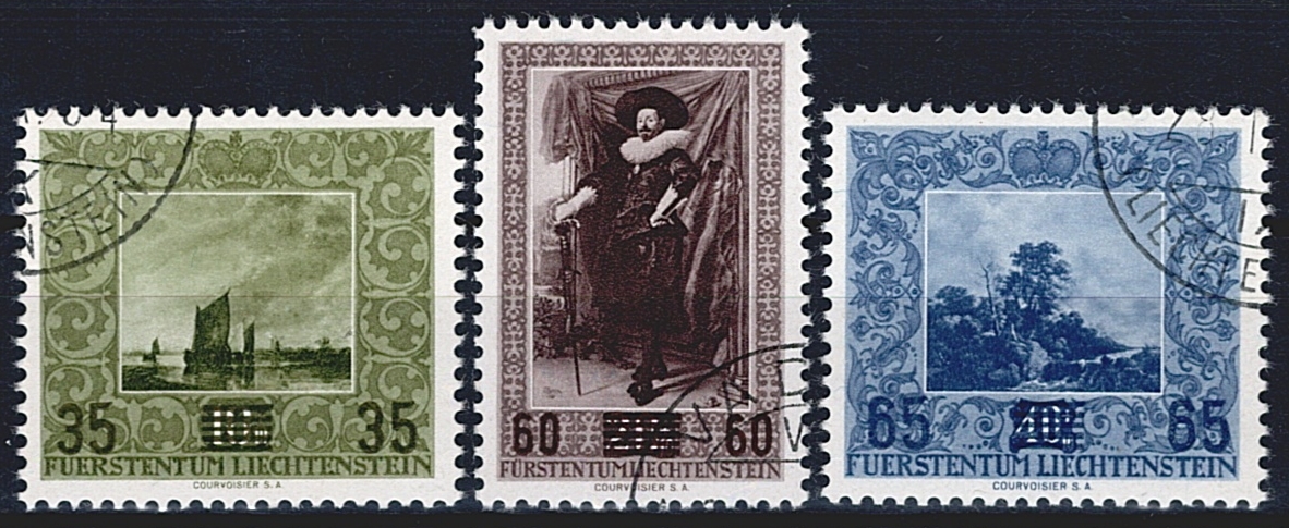 Liechtenstein, Freimarken, Aufbrauchsausgabe, Eckstempel
