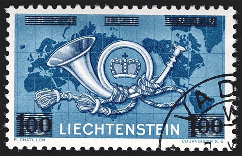 Liechtenstein, Freimarken, Aufbrauchsausgabe, Eckstempel