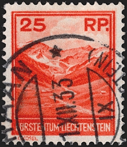 Liechtenstein, Freimarken, Nr.98, Valünatal, gestempelt SCHAAN
