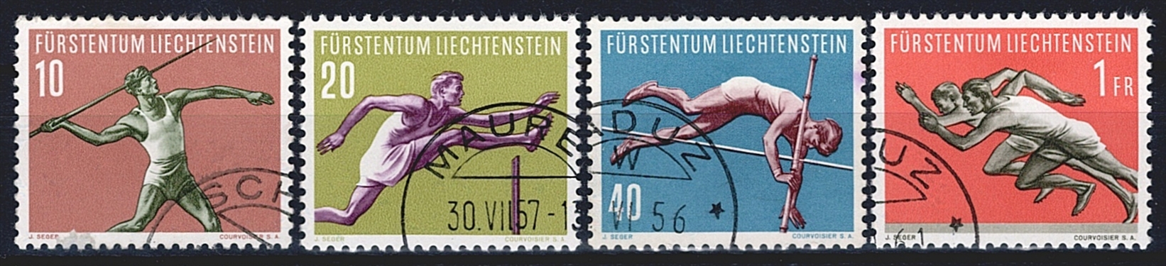 Liechtenstein, Freimarken, Sport III, Eckstempel