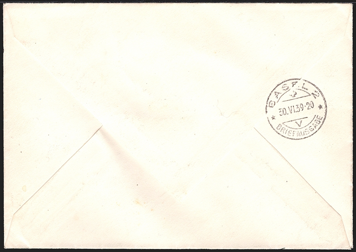 Liechtenstein, Freimarken, Tod von Fürst Franz I, Nr.142, R-Trauerbrief, gestempelt VADUZ – Bild 2