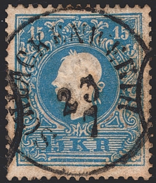 Österreich 1858/59 - 15 Kreuzer ANK Nr. 15 II gestempelt SCHLACKENWERTH