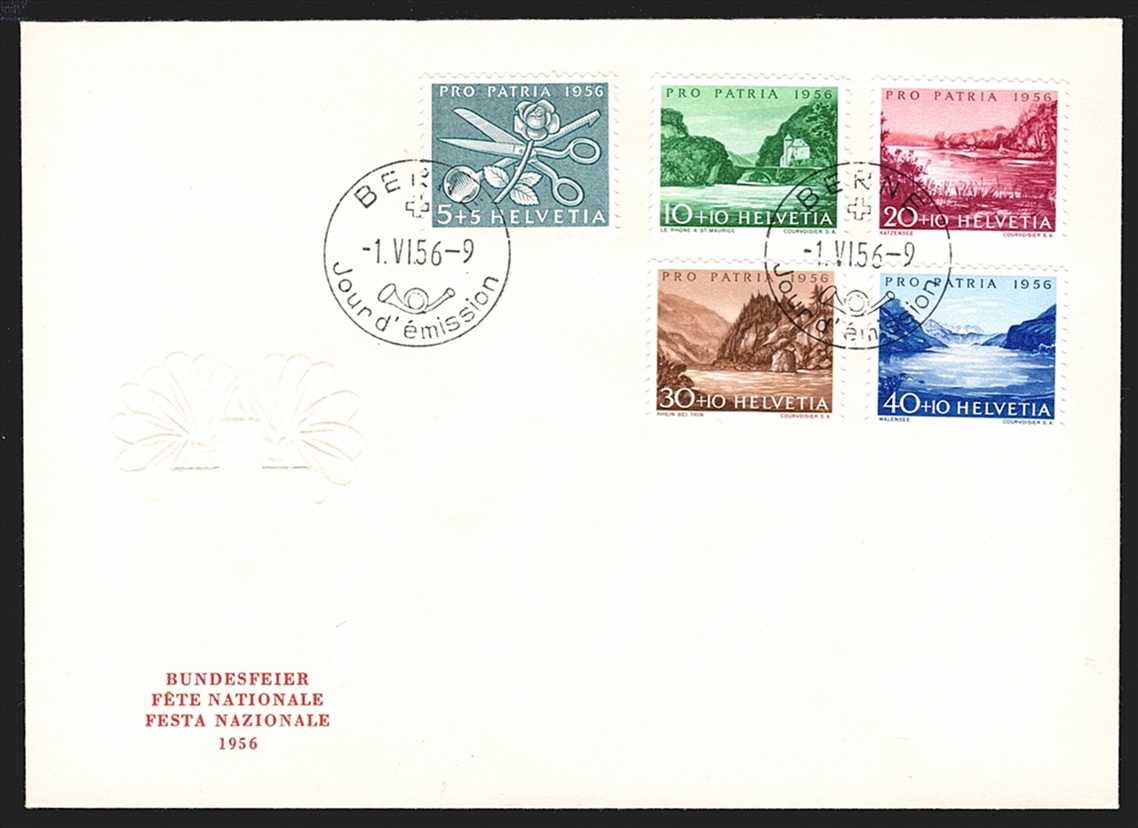 Schweiz, FDC, Pro Patria, Nr.76-80, unadressierter, illustrierter FDC (P5), offizieller ET-Stempel BERNE