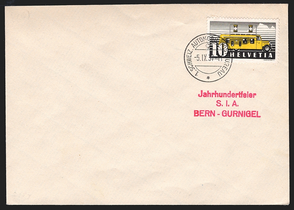 Schweiz, FDC,Freimarken, Nr.210x, Automobilpostbüro, unadressierter FDC, ET-Stempel AUTOMOBIL-POSTBUREAU
