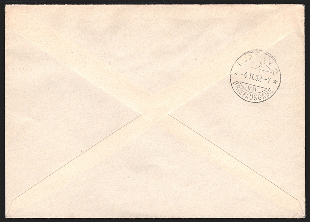Schweiz, FDC,Freimarken, Nr.309-312, 100 Jahre Nachrichtenwesen, adressierter, illustrierter R-FDC, Sonder-ET-Stempel – Bild 2