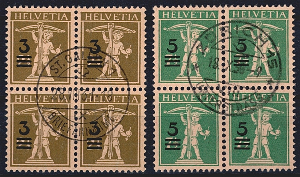 Schweiz, Freimarken, Nr.181-182, Aufbrauchsausgabe, gestempelt