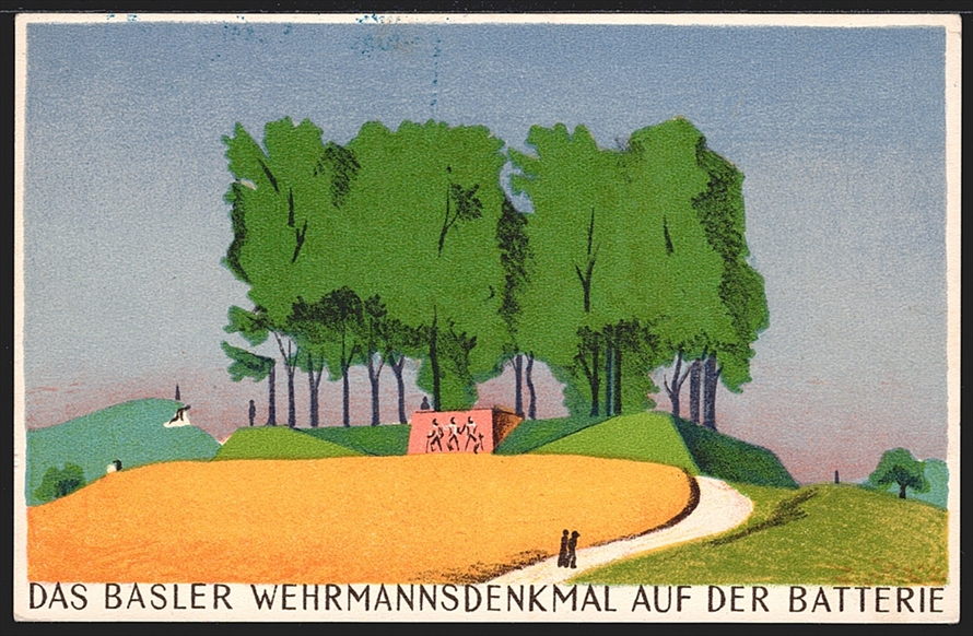Schweiz, Sonderflüge, Einweihung Wehrmännerdenkmal, SF25.2c, offizielle Karte, frankiert mit F5 – Bild 2