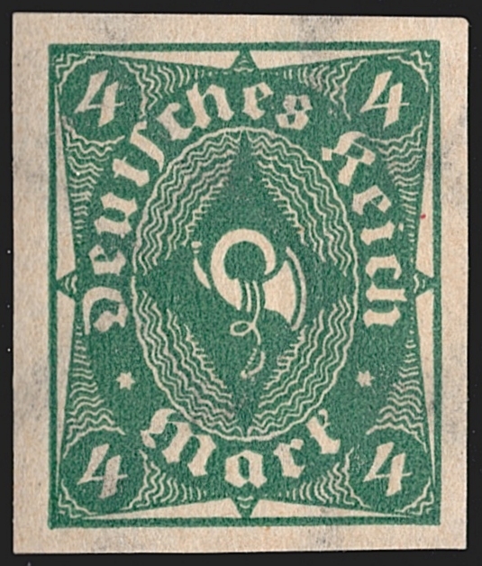 Deutschland, Deutsches Reich, Freimarken, Nr.226a U, 4 Mark, dunkelgrün, ungezähnt