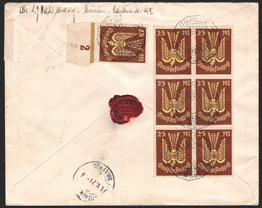Deutschland, Deutsches Reich, Freimarken, Nr.235 (3x)/236 (10x)/236 (2x),3x, auf eingeschriebenem, zensuriertem Brief der 2.Gewichtsstufe nach Solothurn, MÜNCHEN 30.5.1923, Frankaur teils rückseitig – Bild 2