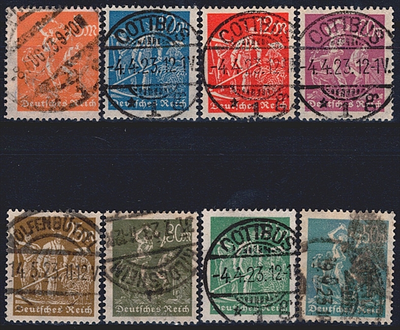 Deutschland, Deutsches Reich, Freimarken, Nr.238-245, komplette Serie, gestempelt