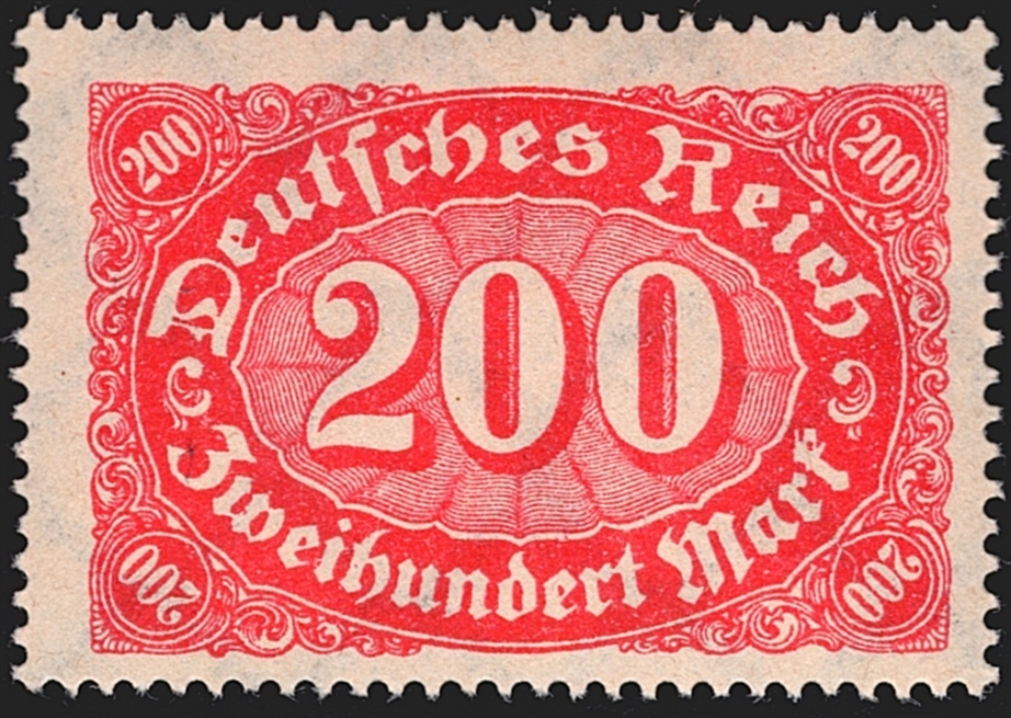 Deutschland, Deutsches Reich, Freimarken, Nr.248c, 200 Mark, schwärzlichrosa, signiert