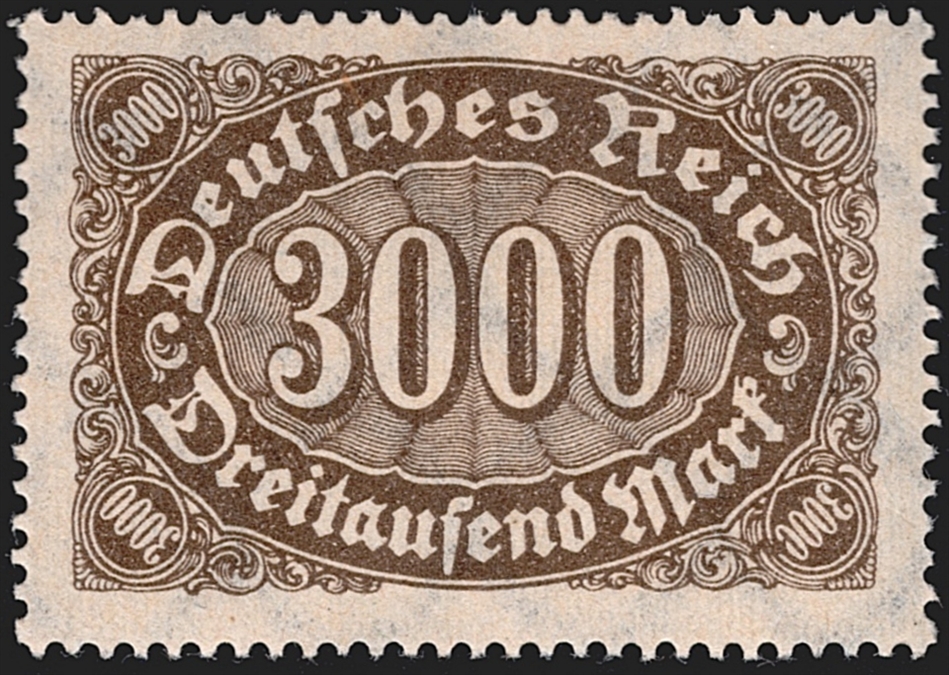 Deutschland, Deutsches Reich, Freimarken, Nr.254d, 3000 Mark, schwarzbraun, signiert