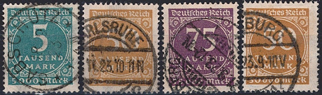 Deutschland, Deutsches Reich, Freimarken, Nr.274-276, inkl.Nr.275b, sauber gestempelt
