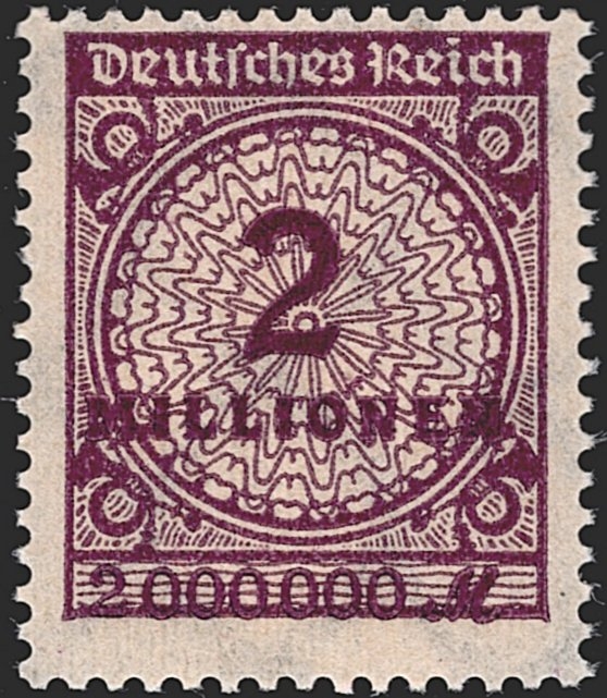Deutschland, Deutsches Reich, Freimarken, Nr.315Ab, 2 Mio., dunkelpurpur, signiert