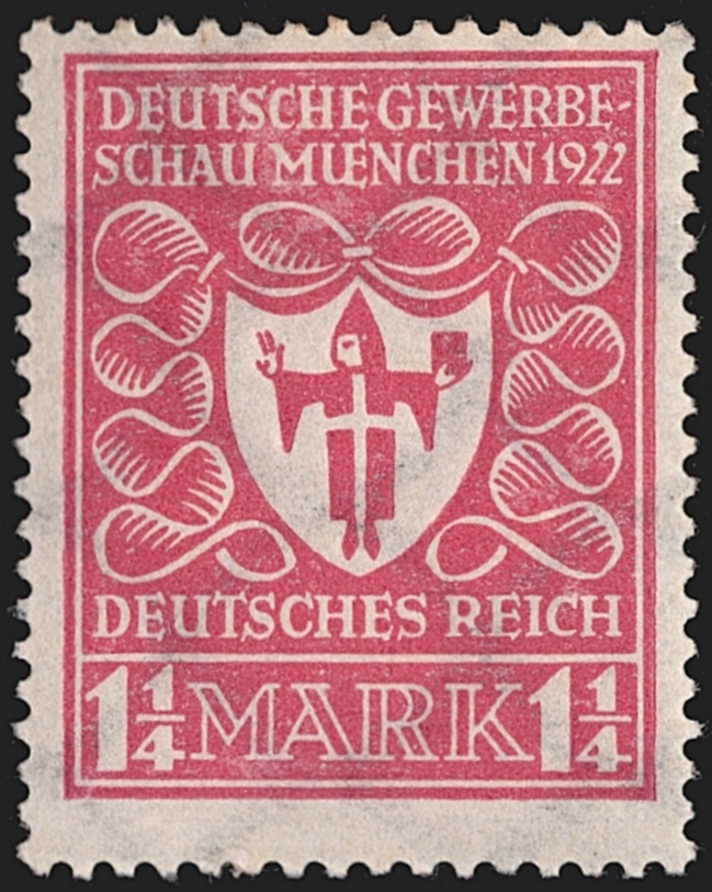 Deutschland, Deutsches Reich, Gewerbeschau, Nr.199b, 1 1/4 Mark, helllilarosa