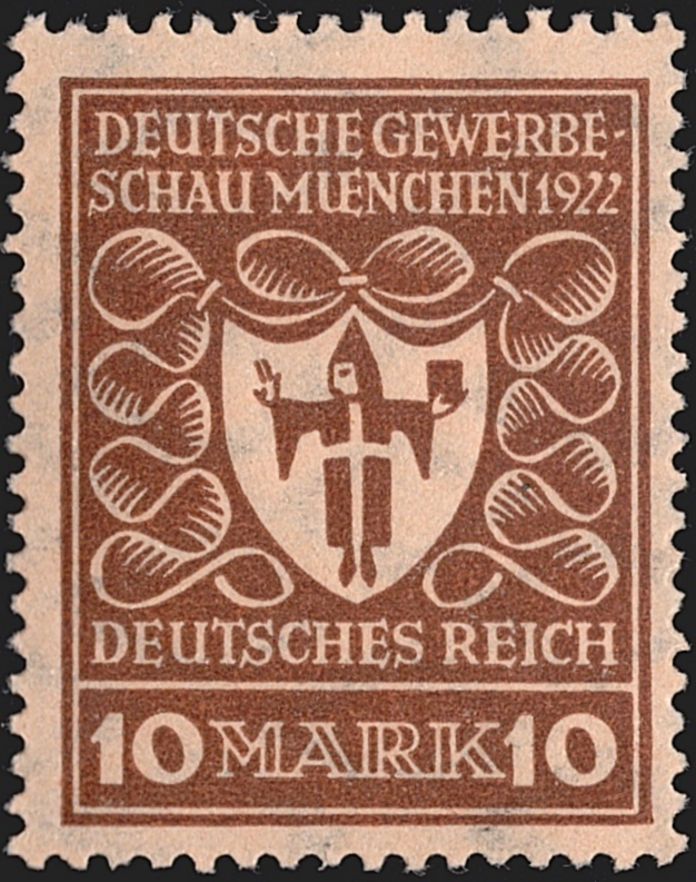 Deutschland, Deutsches Reich, Gewerbeschau, Nr.203b, 10 Mark, lilabraun