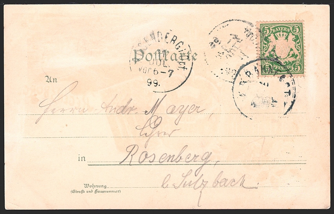 Deutschland, Lithographien, Gruss aus REGENSBURG, 4 Bilder, 1899 – Bild 2