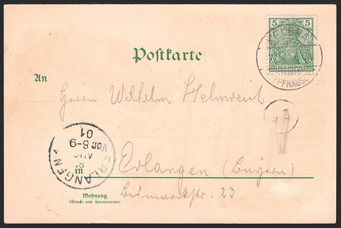 Deutschland, Lithographien, Gruss von der ROTHENBURG am KYFFHÄUSER, 2 Bilder, 1901 – Bild 2