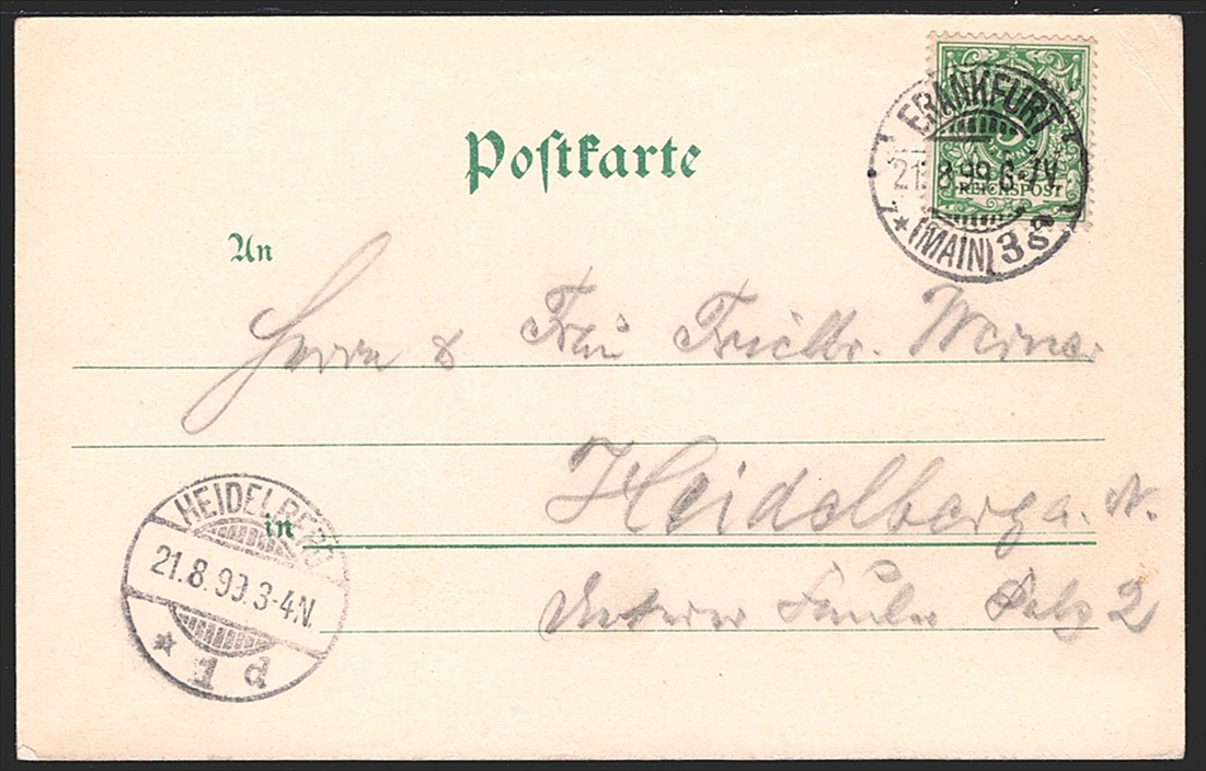 Deutschland, Lithographien, Gruss von der SAABURG bei HOMBURG, 2 Bilder, 1899 – Bild 2